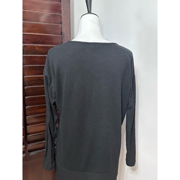 Vince Camuto Womens Casual Top Black Long Sleeve V Neck Knit M New - Picture 5 of 8
